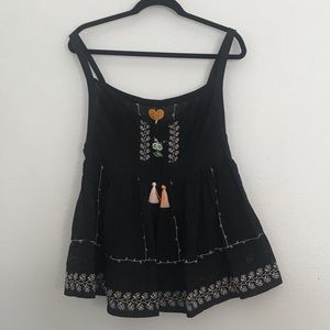 Free People Embroidered Boho tank